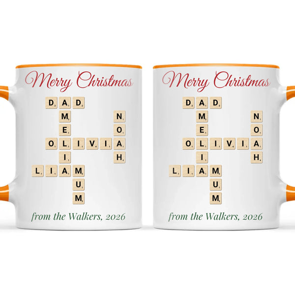 Personalised Christmas Family Crossword Mug, view 12