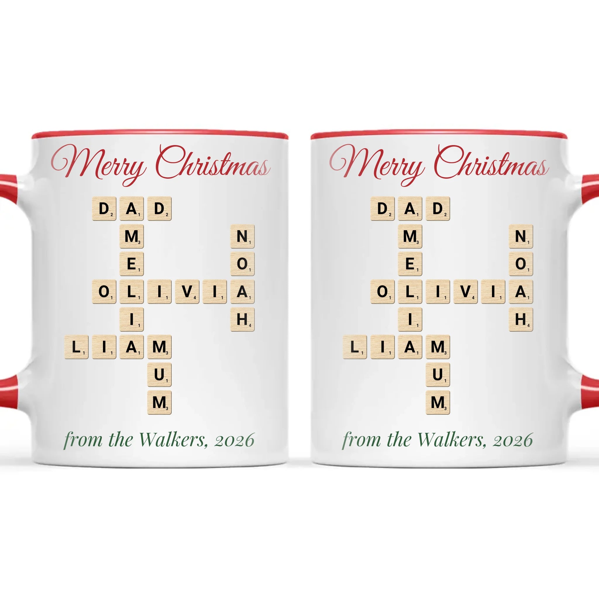 Personalised Christmas Family Crossword Mug, view 6