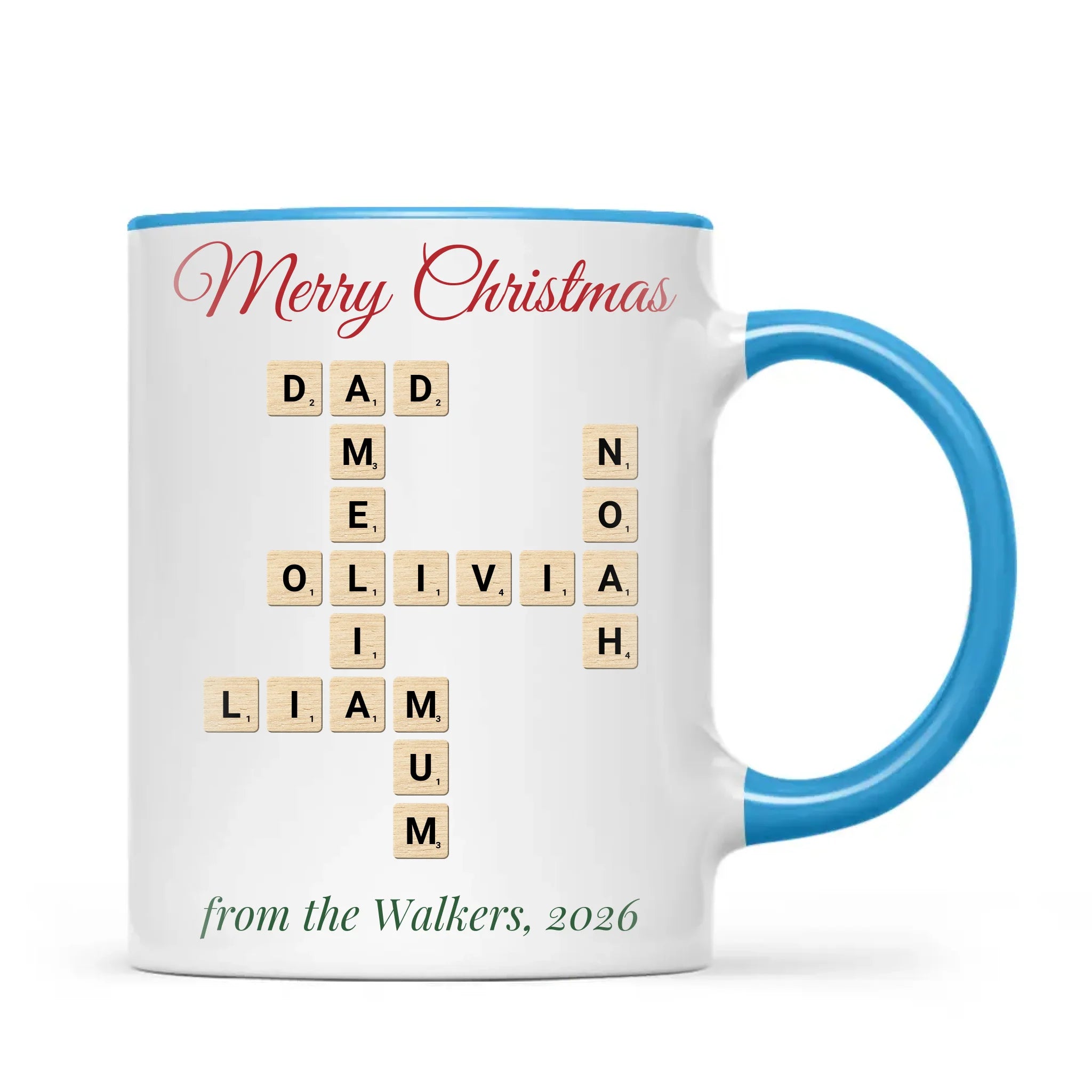 Personalised Christmas Family Crossword Mug, view 8