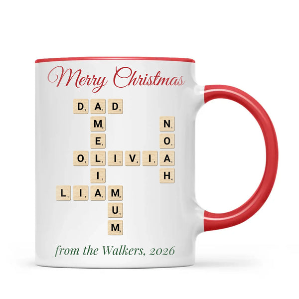 Personalised Christmas Family Crossword Mug, view 5