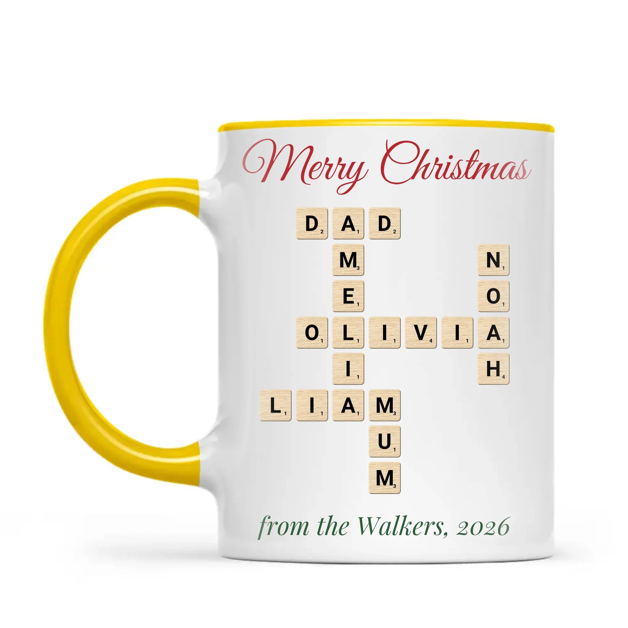 Personalised Christmas Family Crossword Mug, view 16