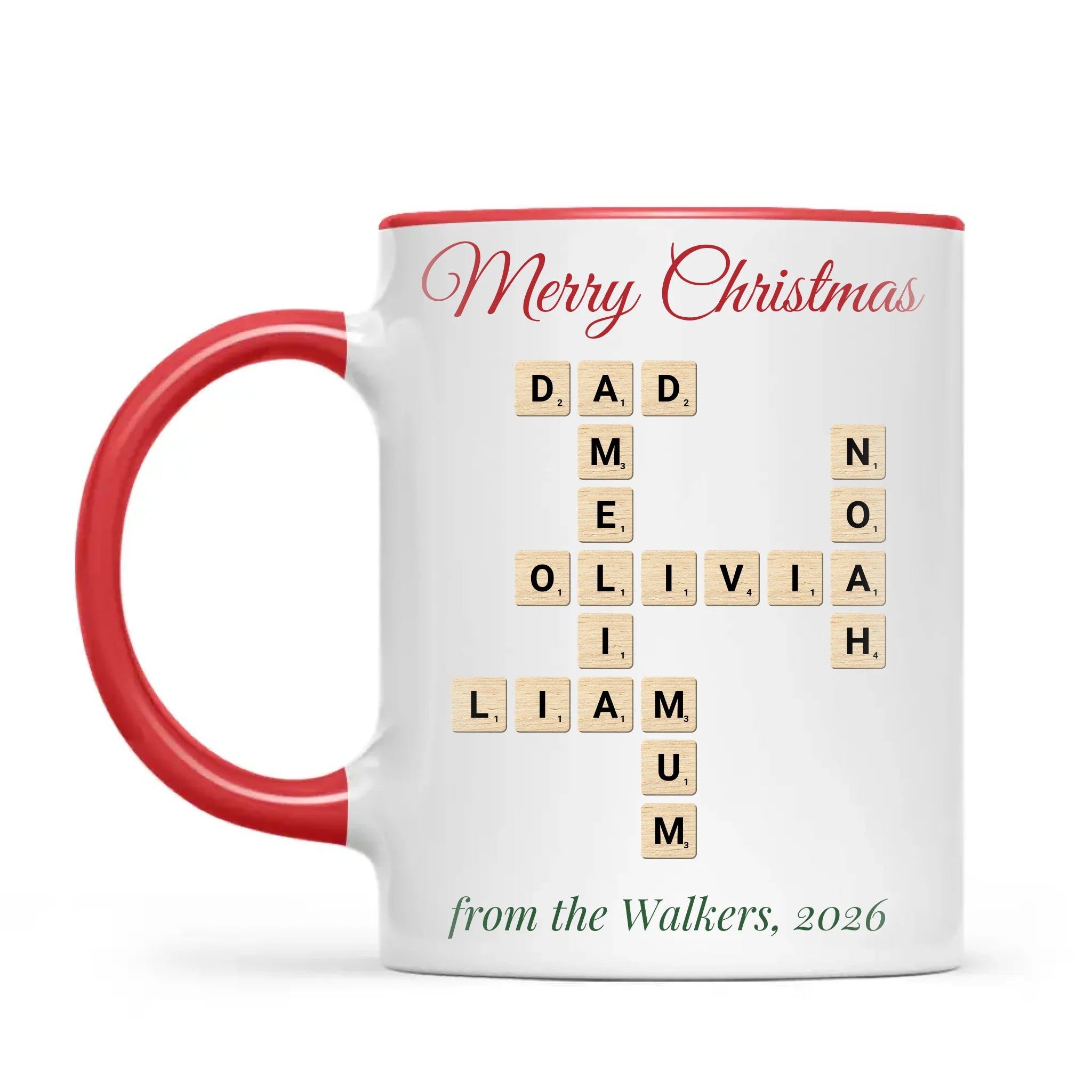 Personalised Christmas Family Crossword Mug, view 4