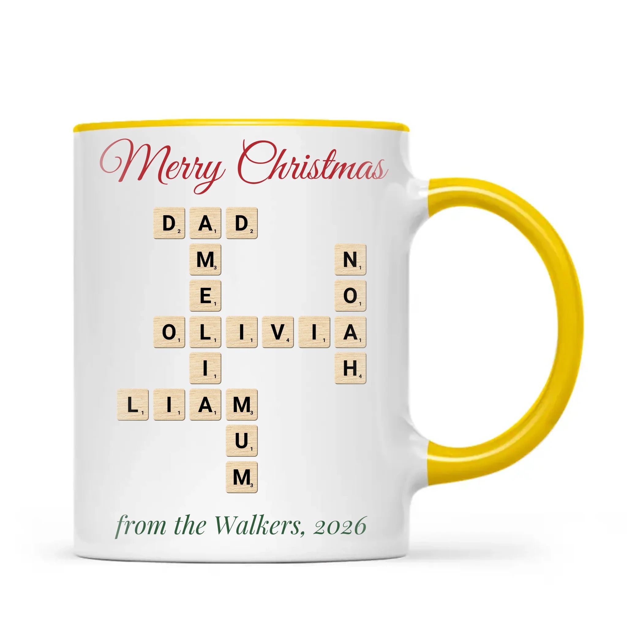 Personalised Christmas Family Crossword Mug, view 17