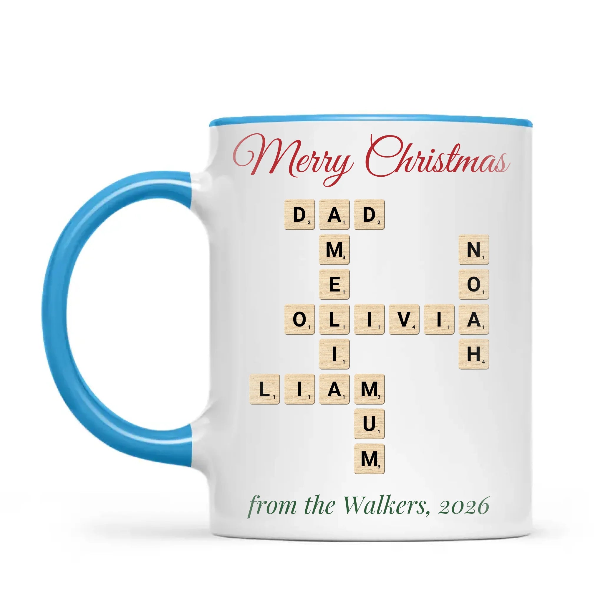 Personalised Christmas Family Crossword Mug, view 7