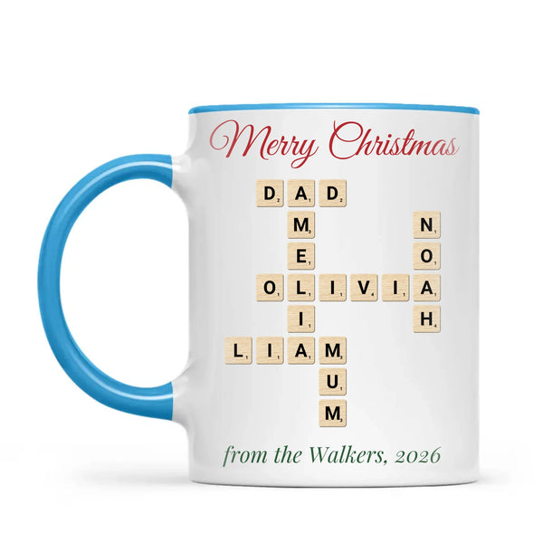 Personalised Christmas Family Crossword Mug, view 7