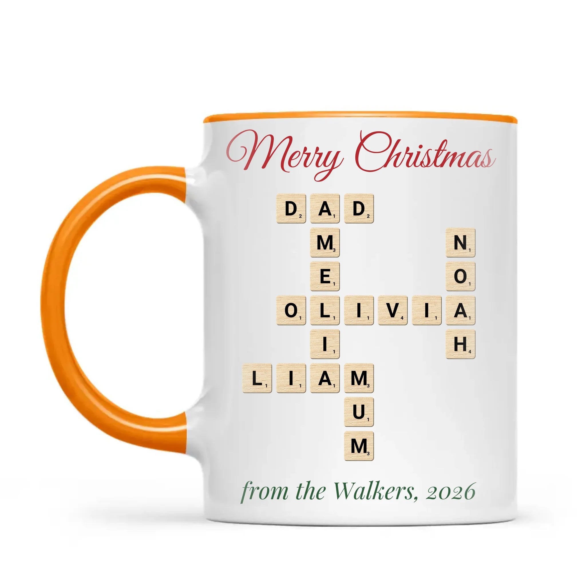 Personalised Christmas Family Crossword Mug, view 10