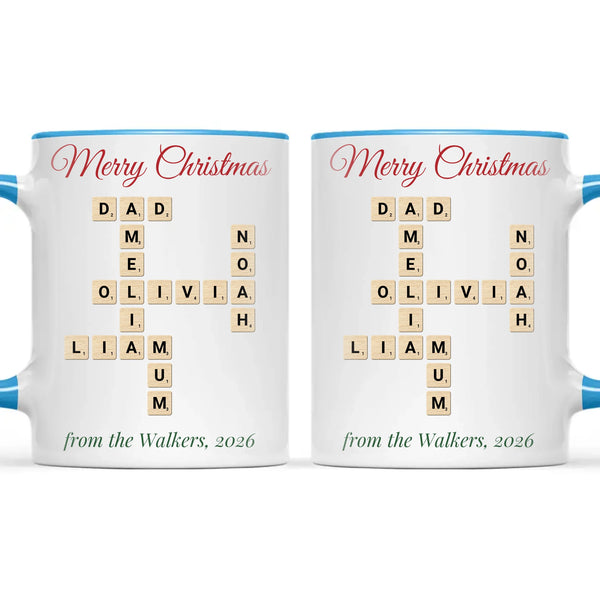 Personalised Christmas Family Crossword Mug, view 9