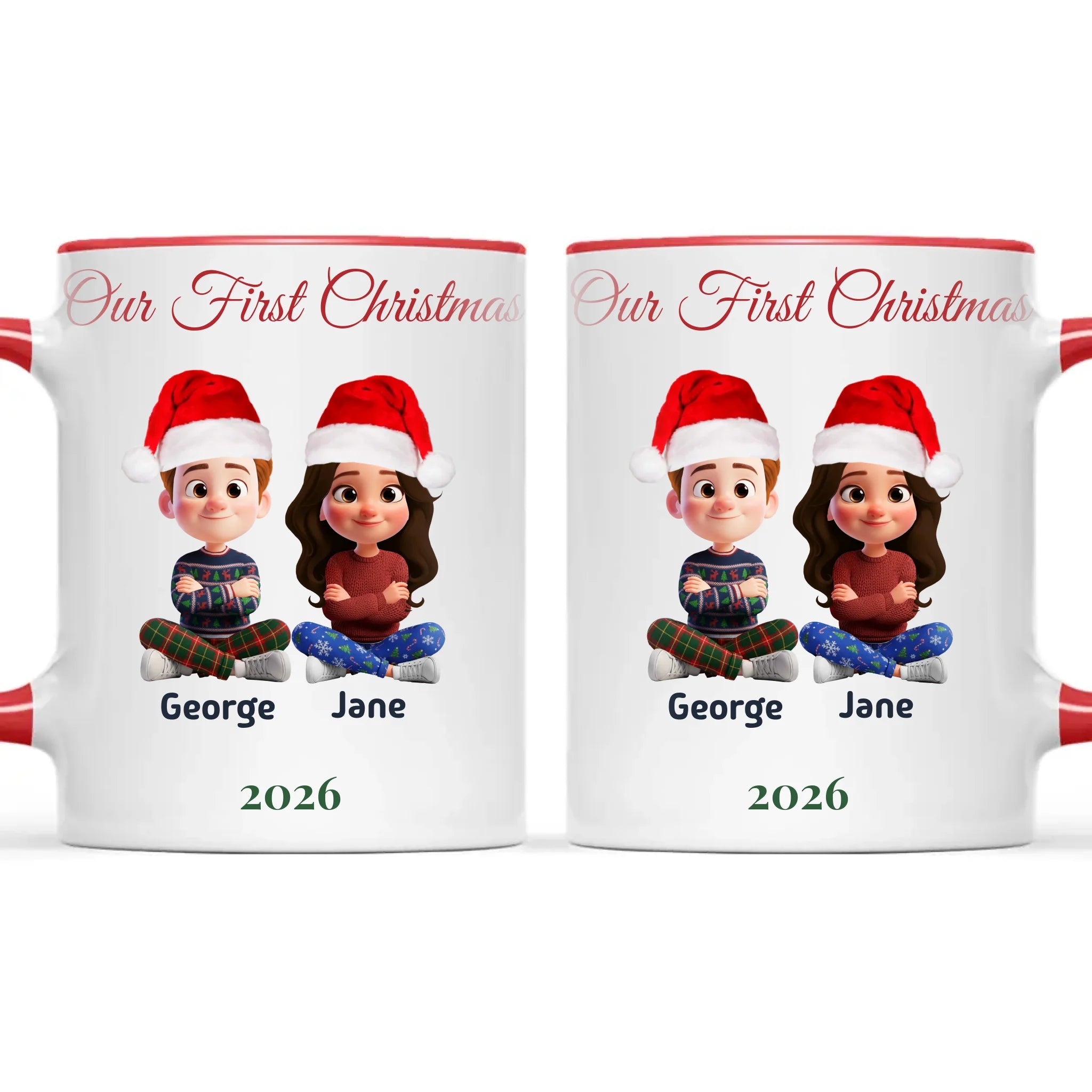 Personalised Our First Christmas Couple Mug, view 6