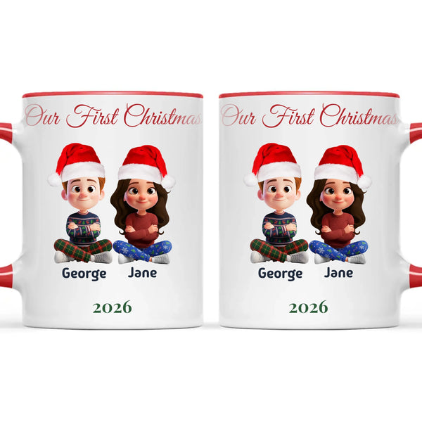 Personalised Our First Christmas Couple Mug, view 6