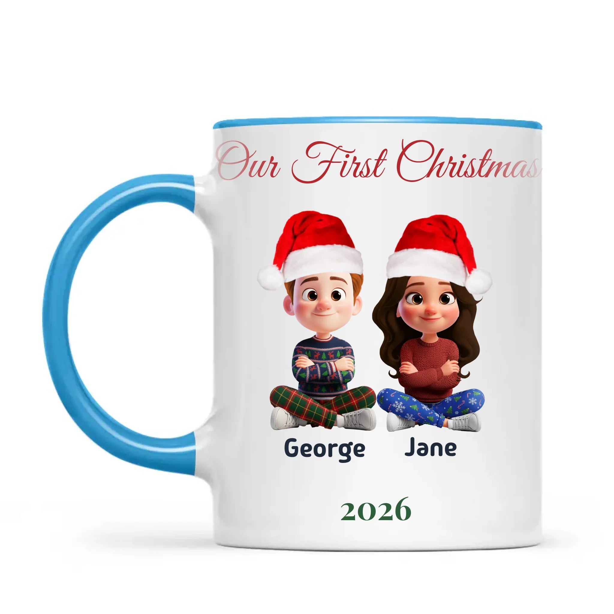Personalised Our First Christmas Couple Mug, view 7