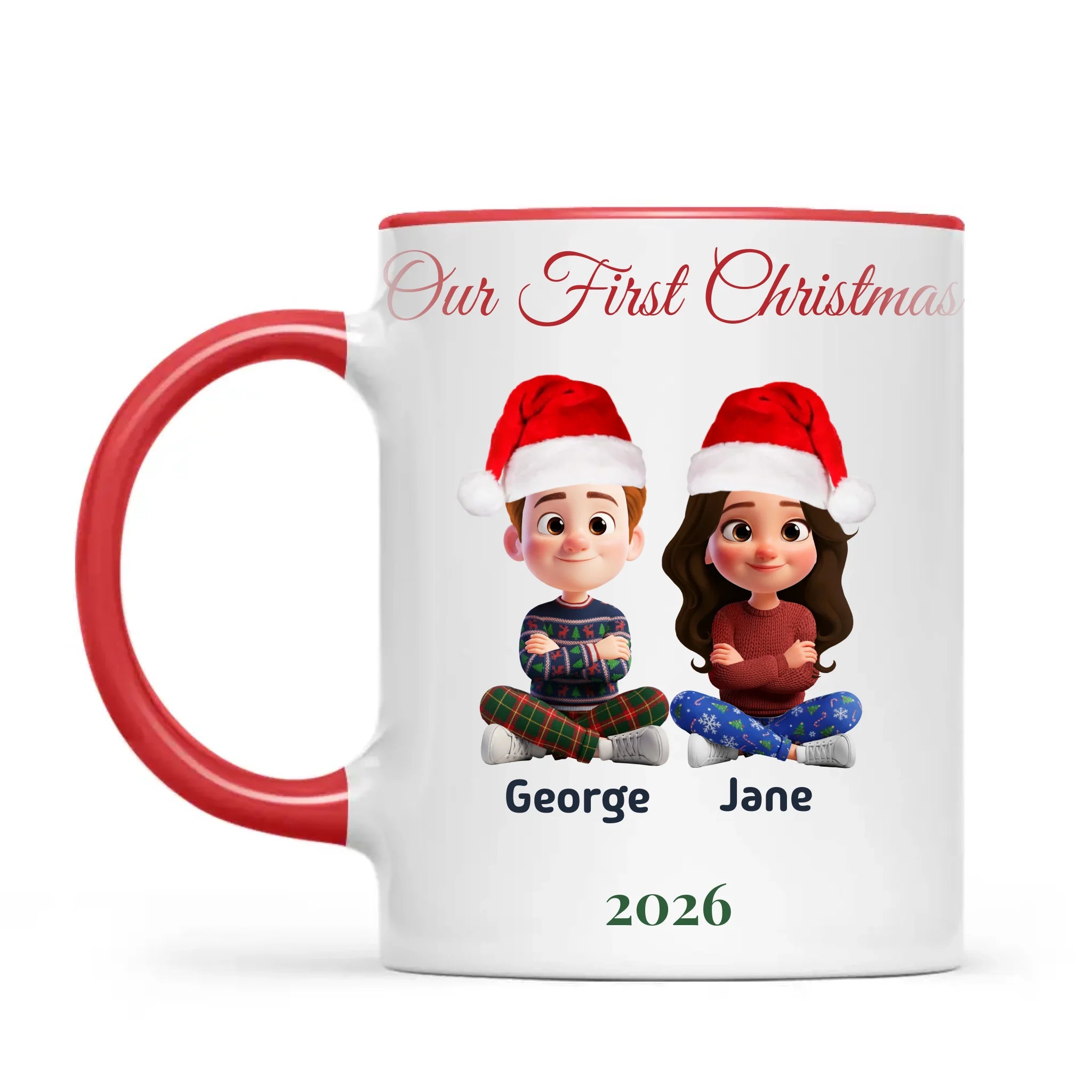 Personalised Our First Christmas Couple Mug, view 4