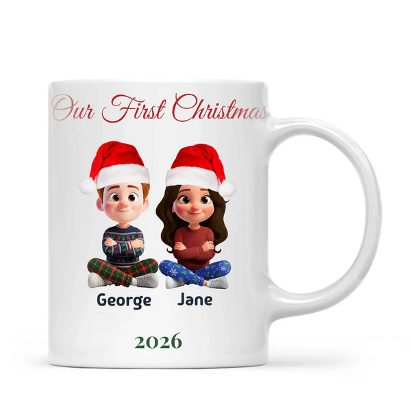Personalised Our First Christmas Couple Mug, view 2