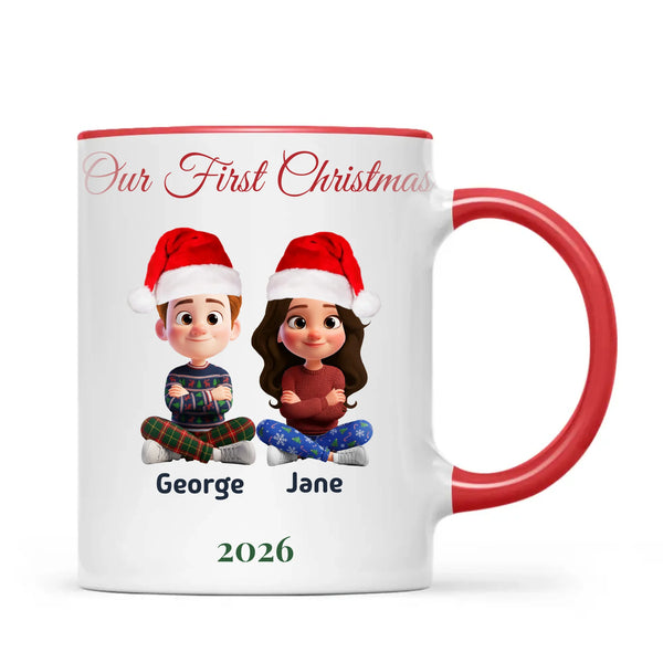 Personalised Our First Christmas Couple Mug, view 5