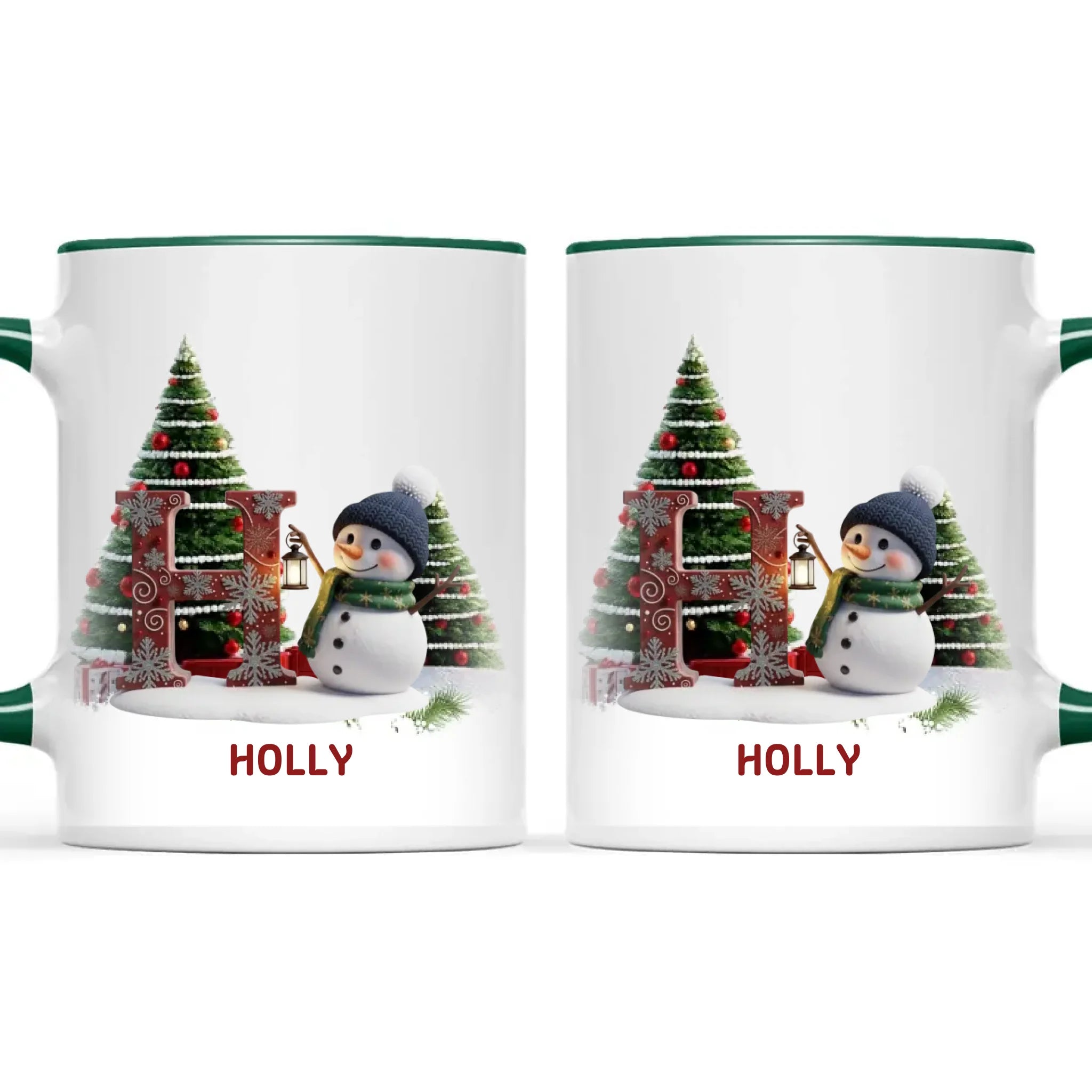 Personalised Snowman Letter Christmas Mug, view 21