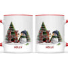Personalised Snowman Letter Christmas Mug, view 6