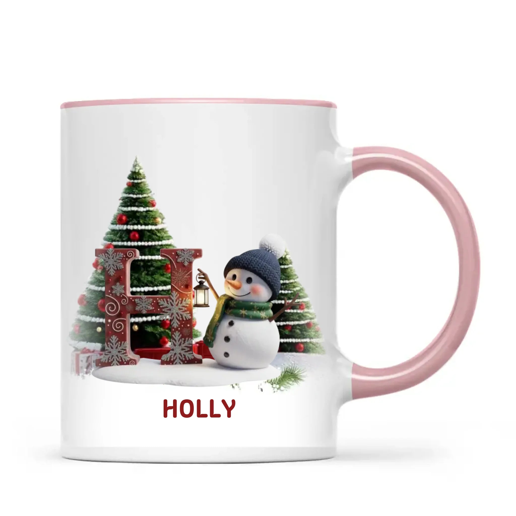 Personalised Snowman Letter Christmas Mug, view 14