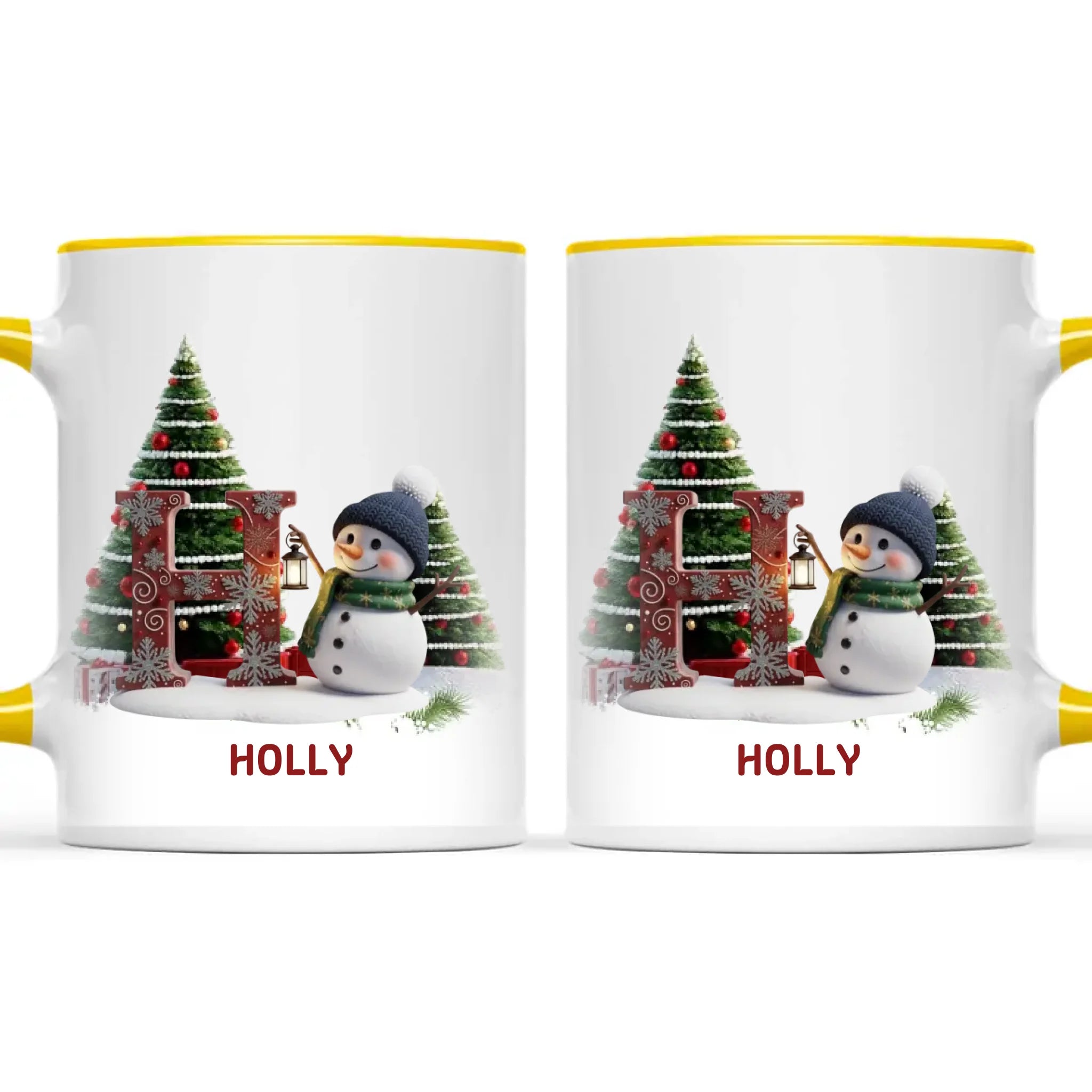 Personalised Snowman Letter Christmas Mug, view 18
