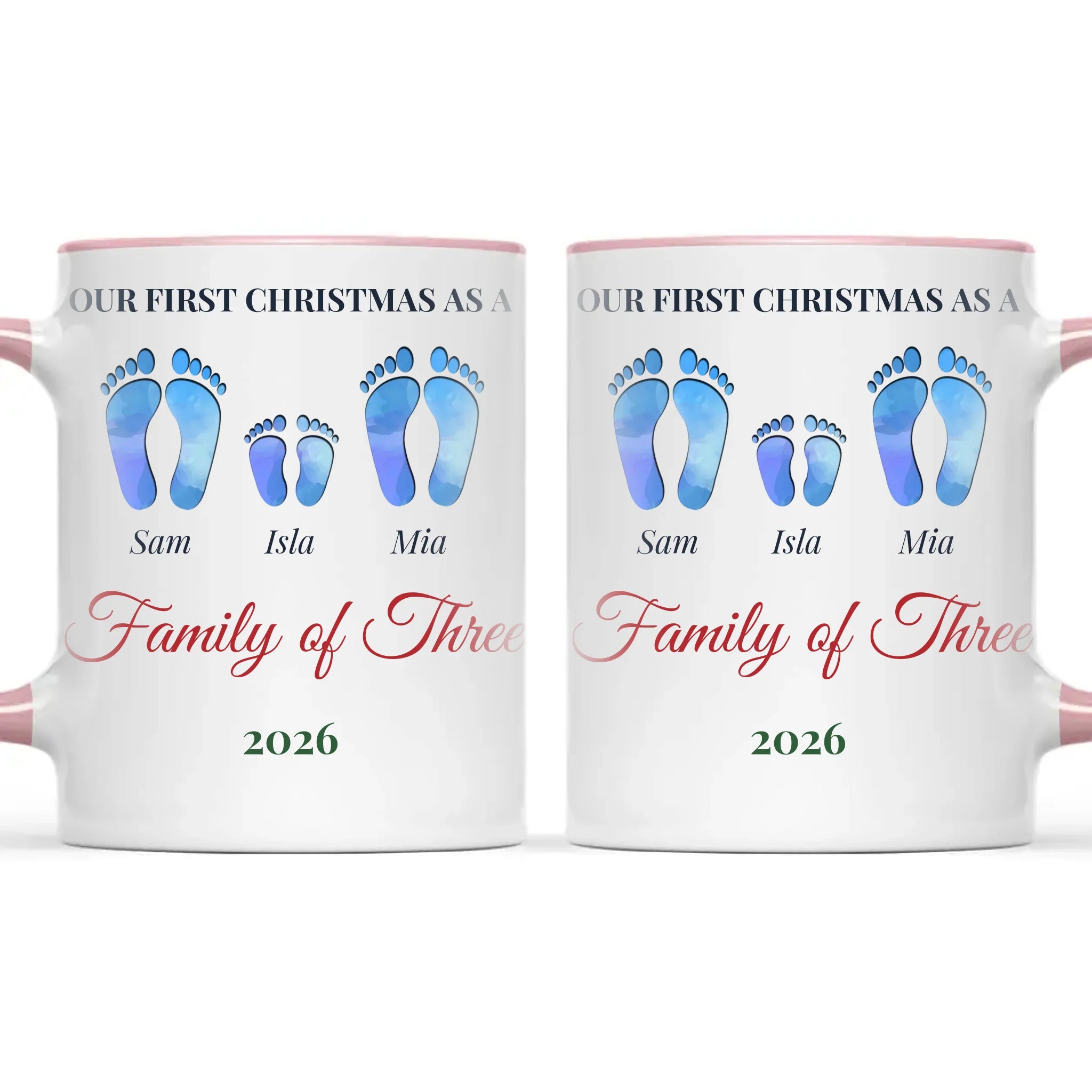 Personalised First Christmas Family Footprints Mug, view 15