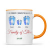 Personalised First Christmas Family Footprints Mug, view 11