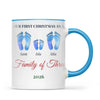 Personalised First Christmas Family Footprints Mug, view 8