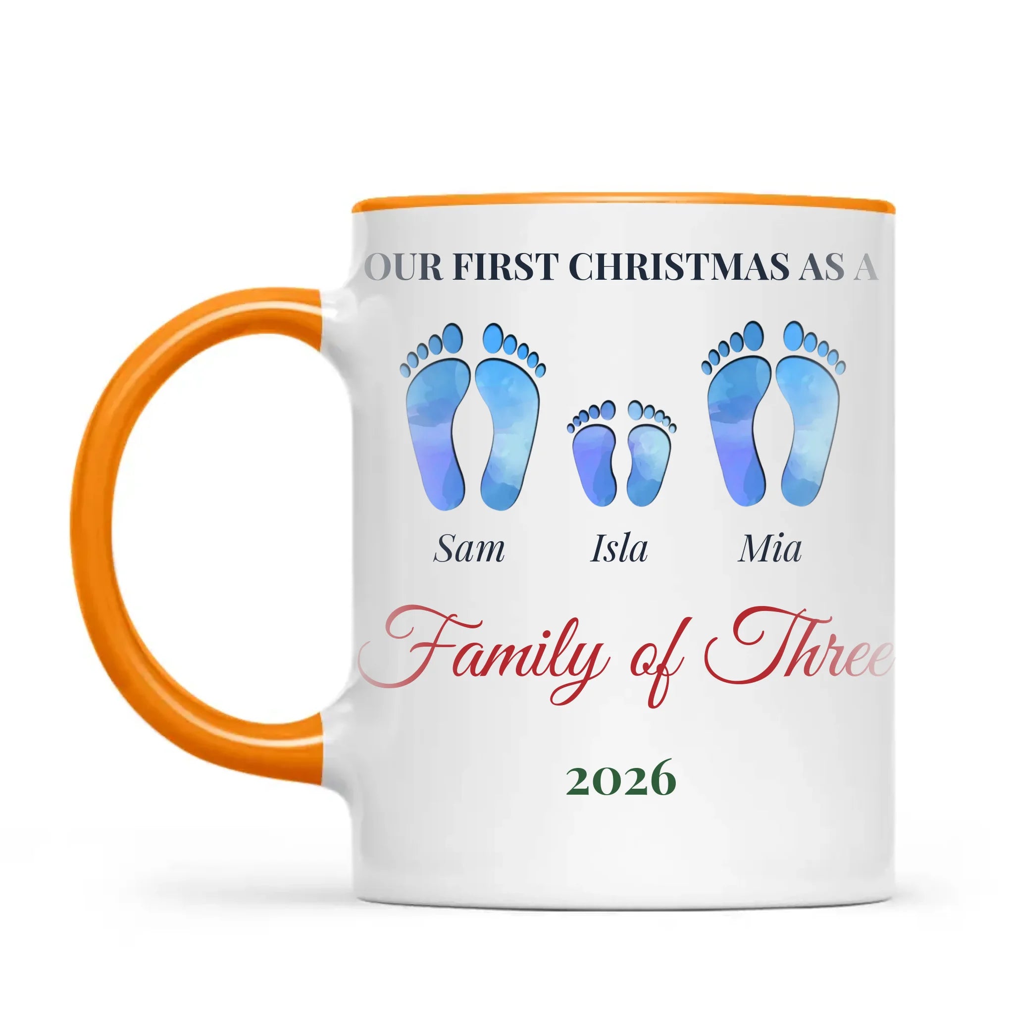 Personalised First Christmas Family Footprints Mug, view 10