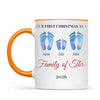 Personalised First Christmas Family Footprints Mug, view 10
