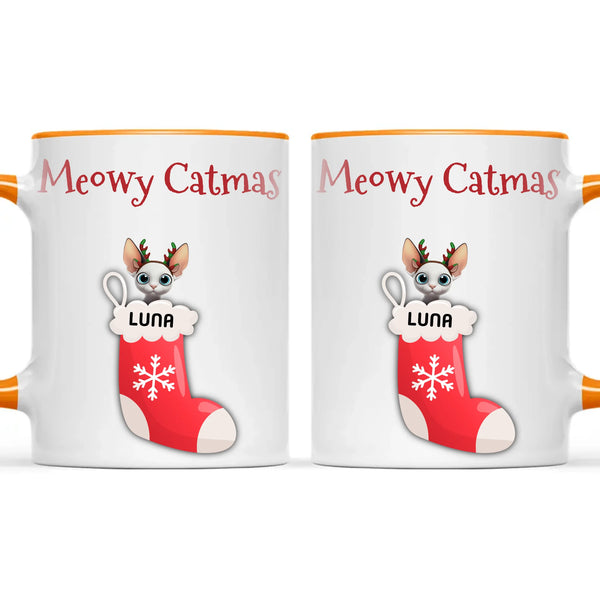 Personalised Meowy Catmas Cats Mug, view 12