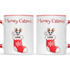 Personalised Meowy Catmas Cats Mug, view 6