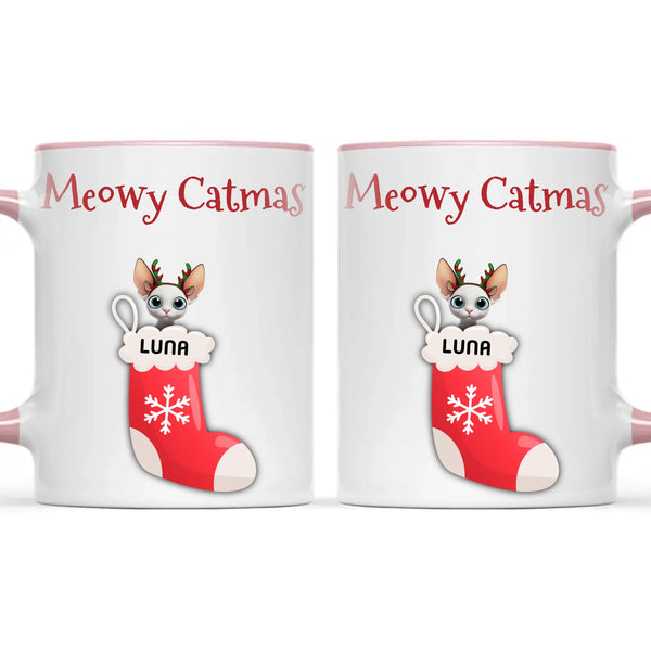 Personalised Meowy Catmas Cats Mug, view 15