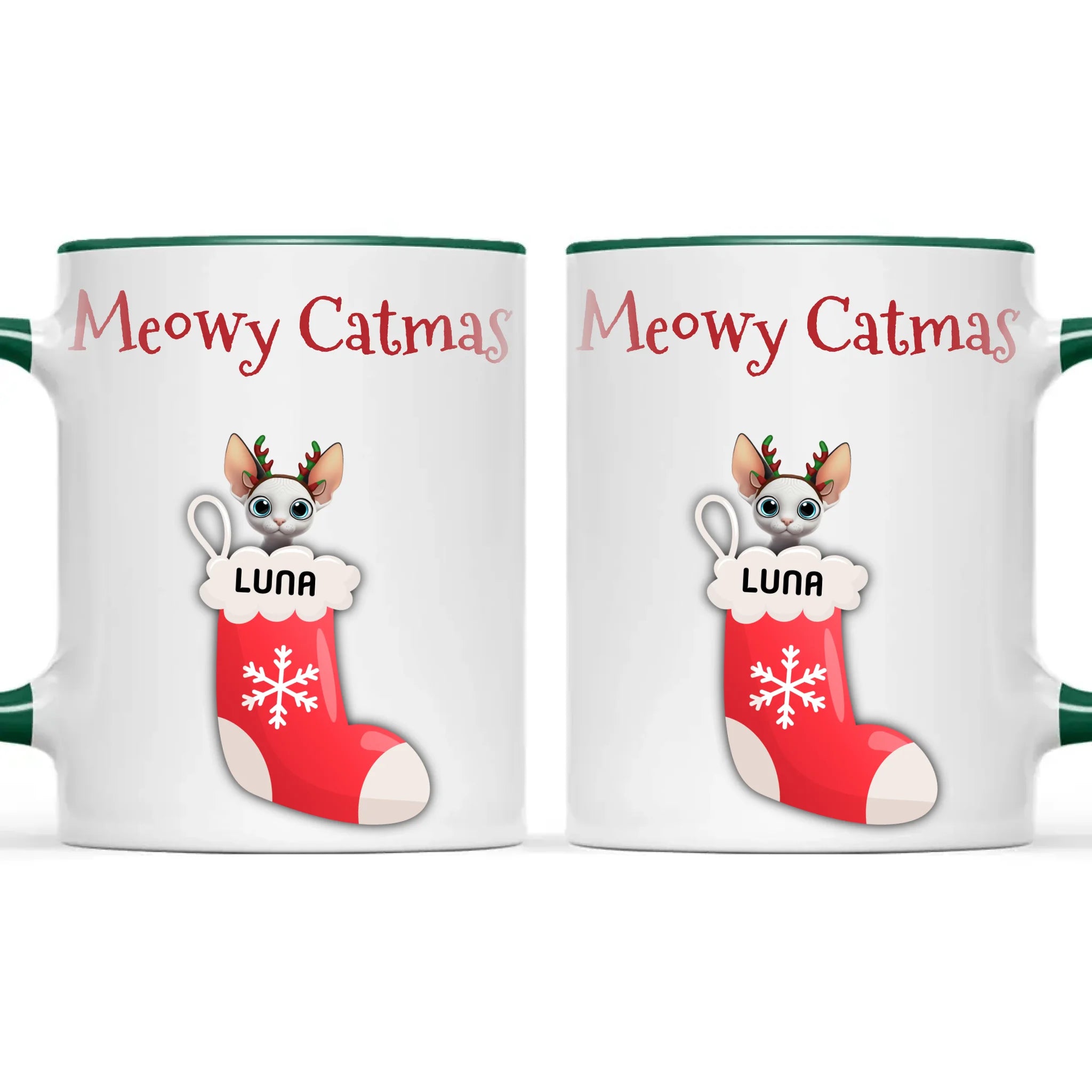 Personalised Meowy Catmas Cats Mug, view 21