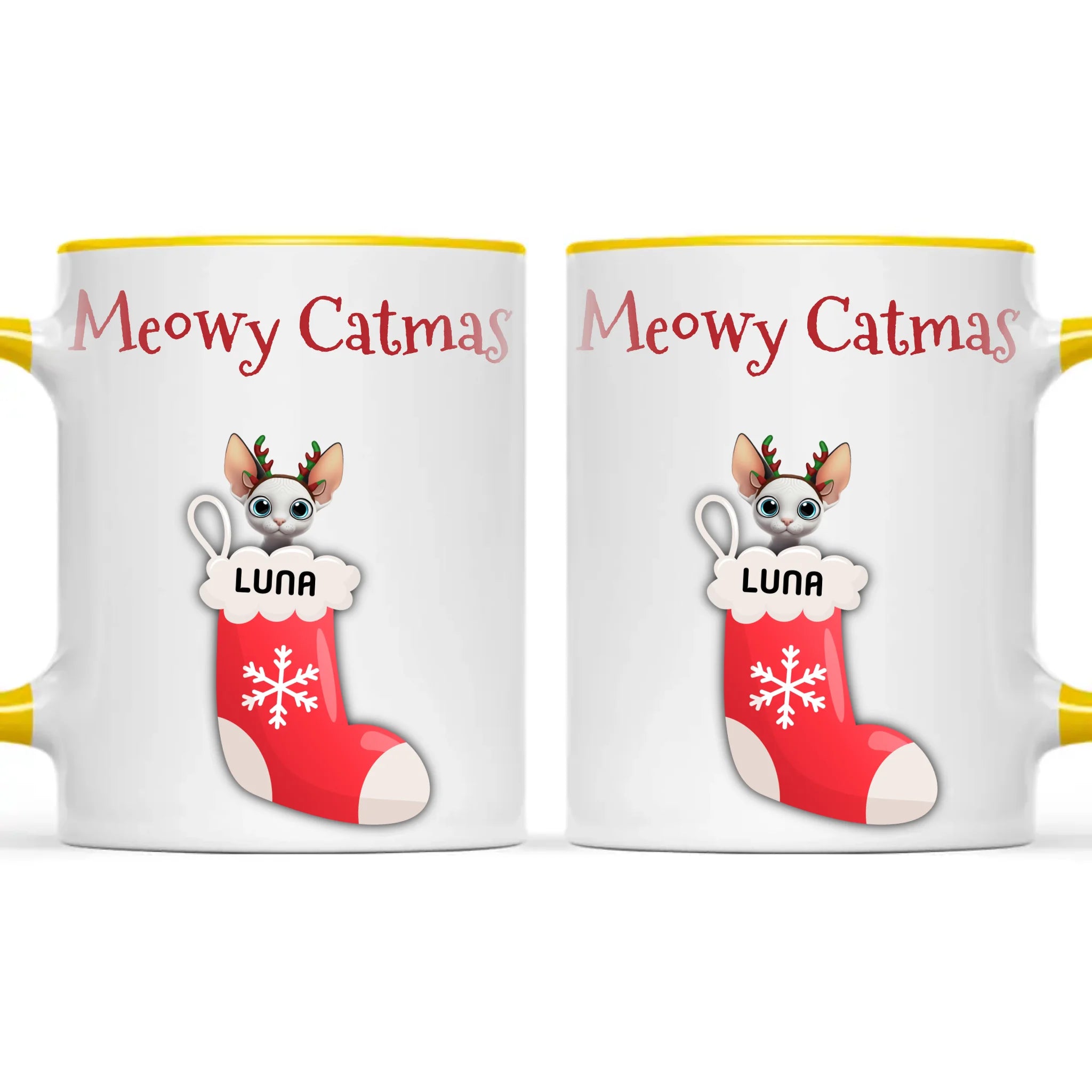 Personalised Meowy Catmas Cats Mug, view 18