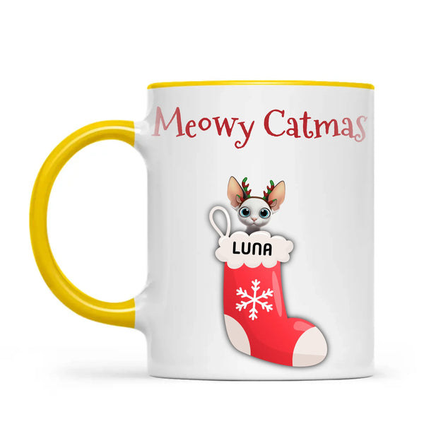 Personalised Meowy Catmas Cats Mug, view 16