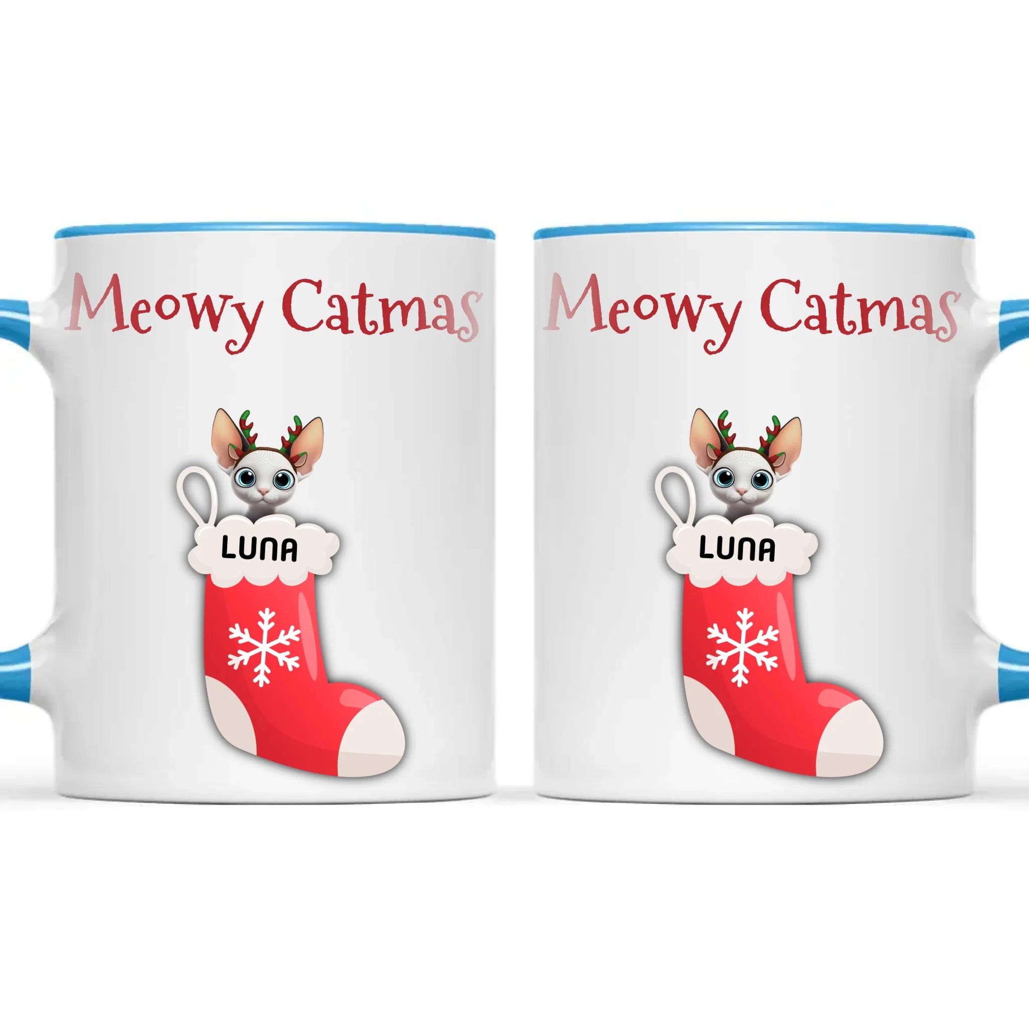 Personalised Meowy Catmas Cats Mug, view 9