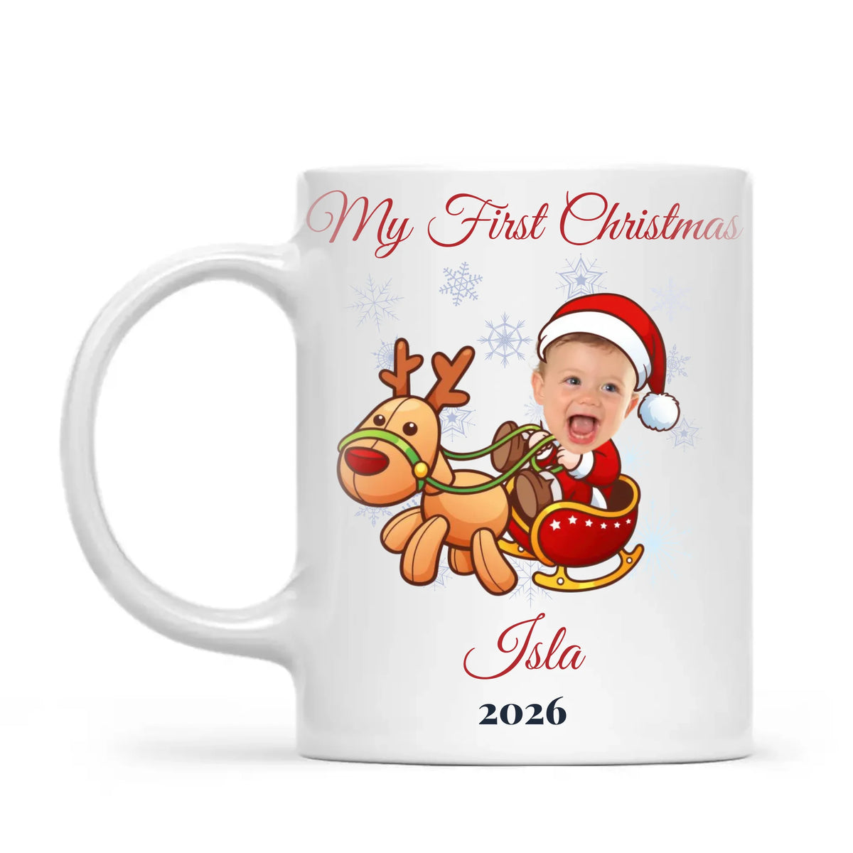 Personalised Baby's First Christmas Costume Photo Mug