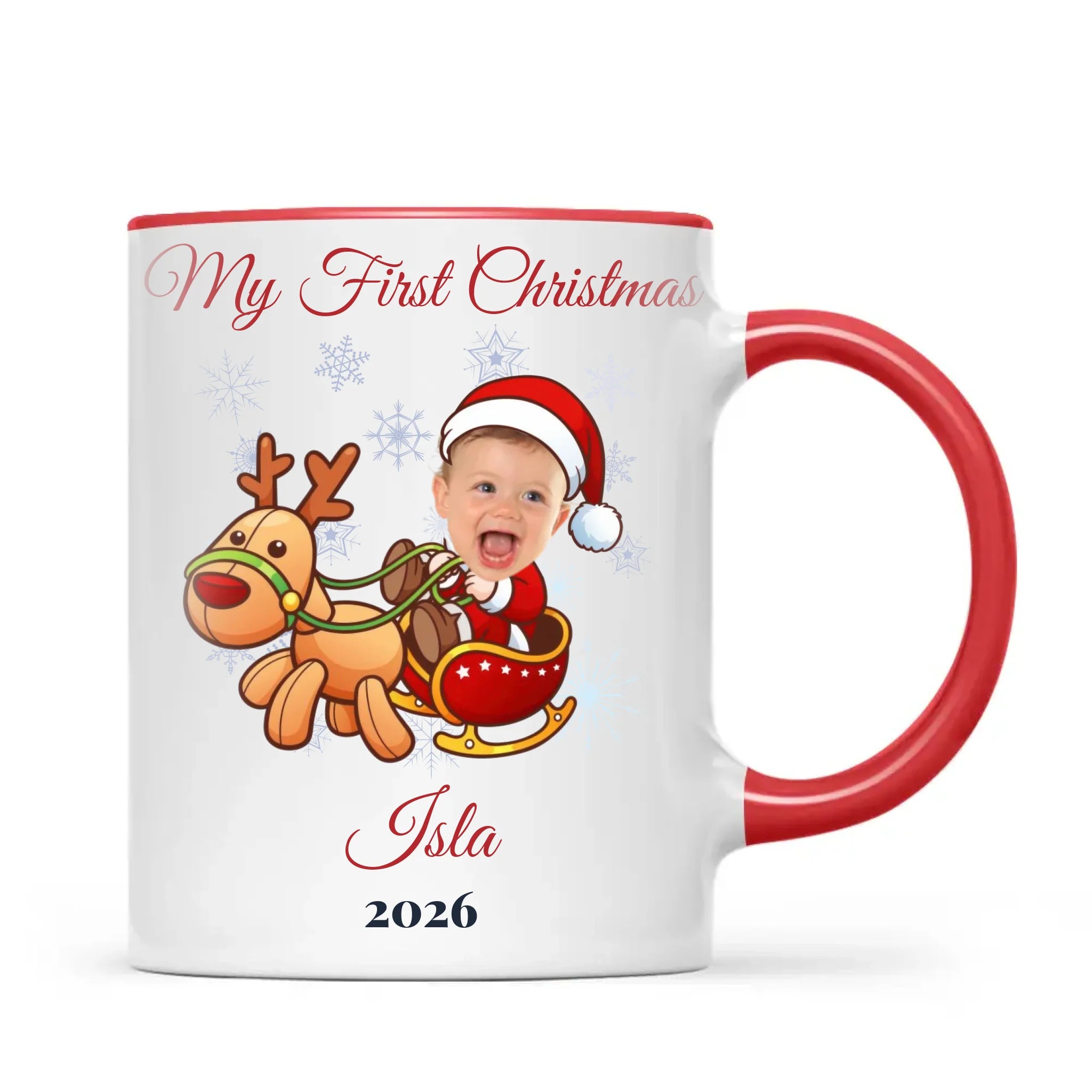Personalised Baby's First Christmas Costume Photo Mug, view 5
