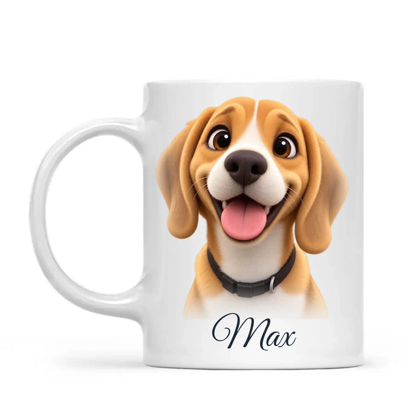 Personalised 3D Cartoon Pet Portrait Mug from Your Photo