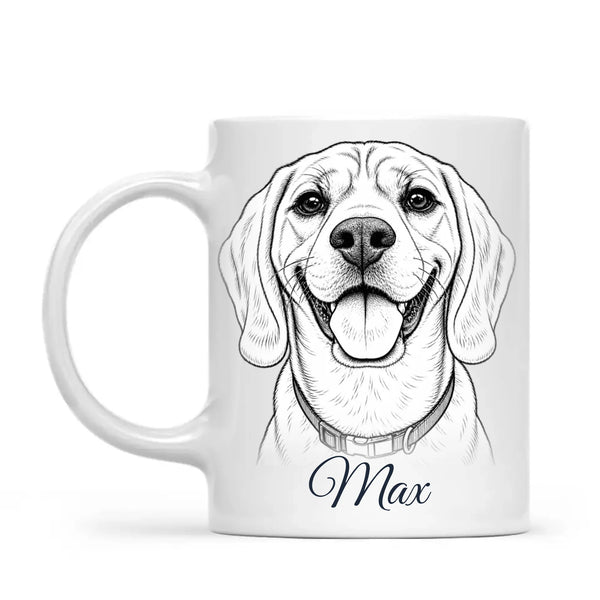 Personalised Line Art Pet Portrait Mug from Your Photo