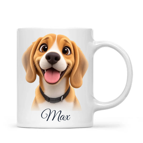 Personalised 3D Cartoon Pet Portrait Mug from Your Photo