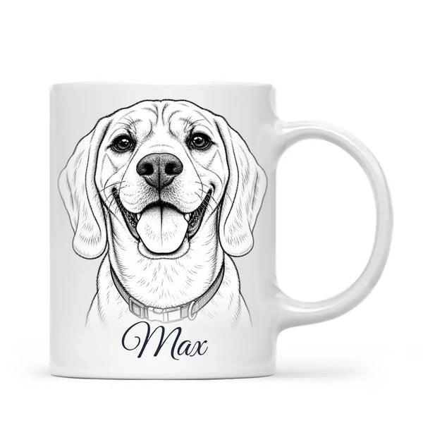 Personalised Line Art Pet Portrait Mug from Your Photo