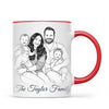 Personalised Line Art Family Portrait Mug from Your Photo