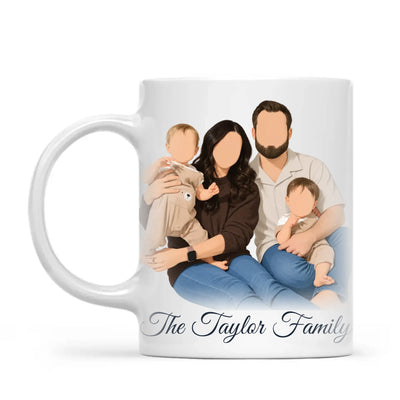 Personalised Faceless Family Portrait Mug from Your Photo