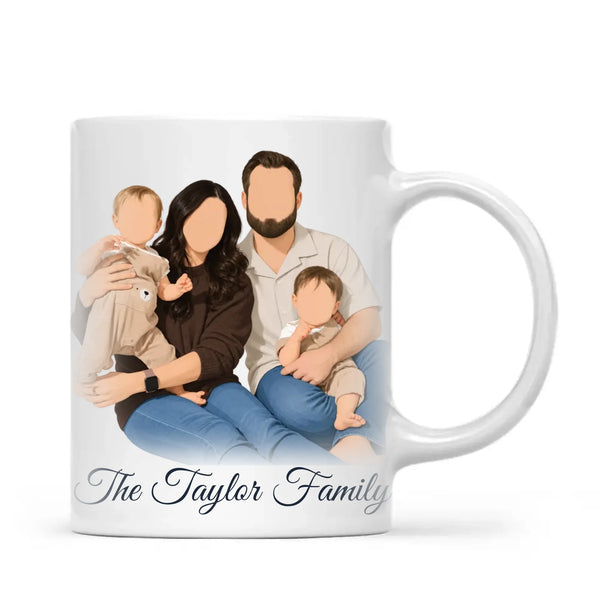 Personalised Faceless Family Portrait Mug from Your Photo