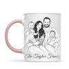 Personalised Line Art Family Portrait Mug from Your Photo