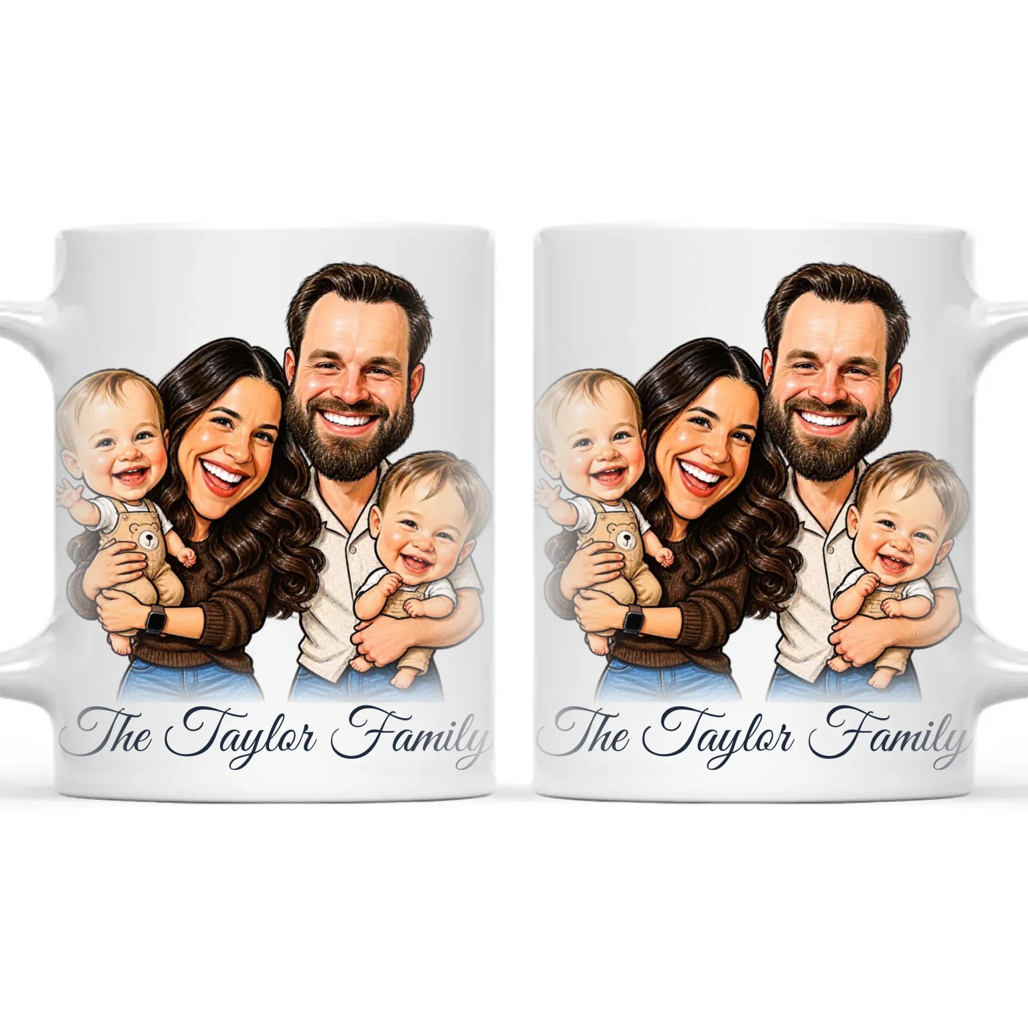 Personalised Caricature Family Portrait Mug from Your Photo