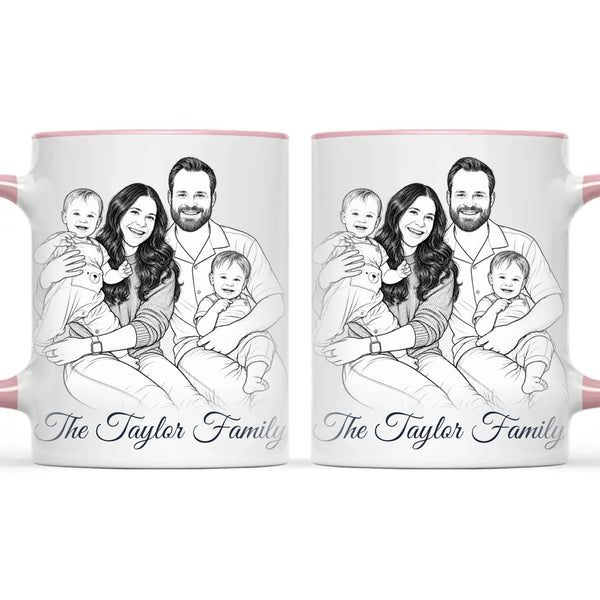 Personalised Line Art Family Portrait Mug from Your Photo