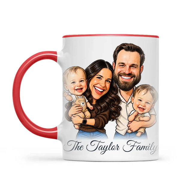 Personalised Caricature Family Portrait Mug from Your Photo