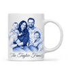 Personalised Blue and White China Family Portrait Mug from Your Photo