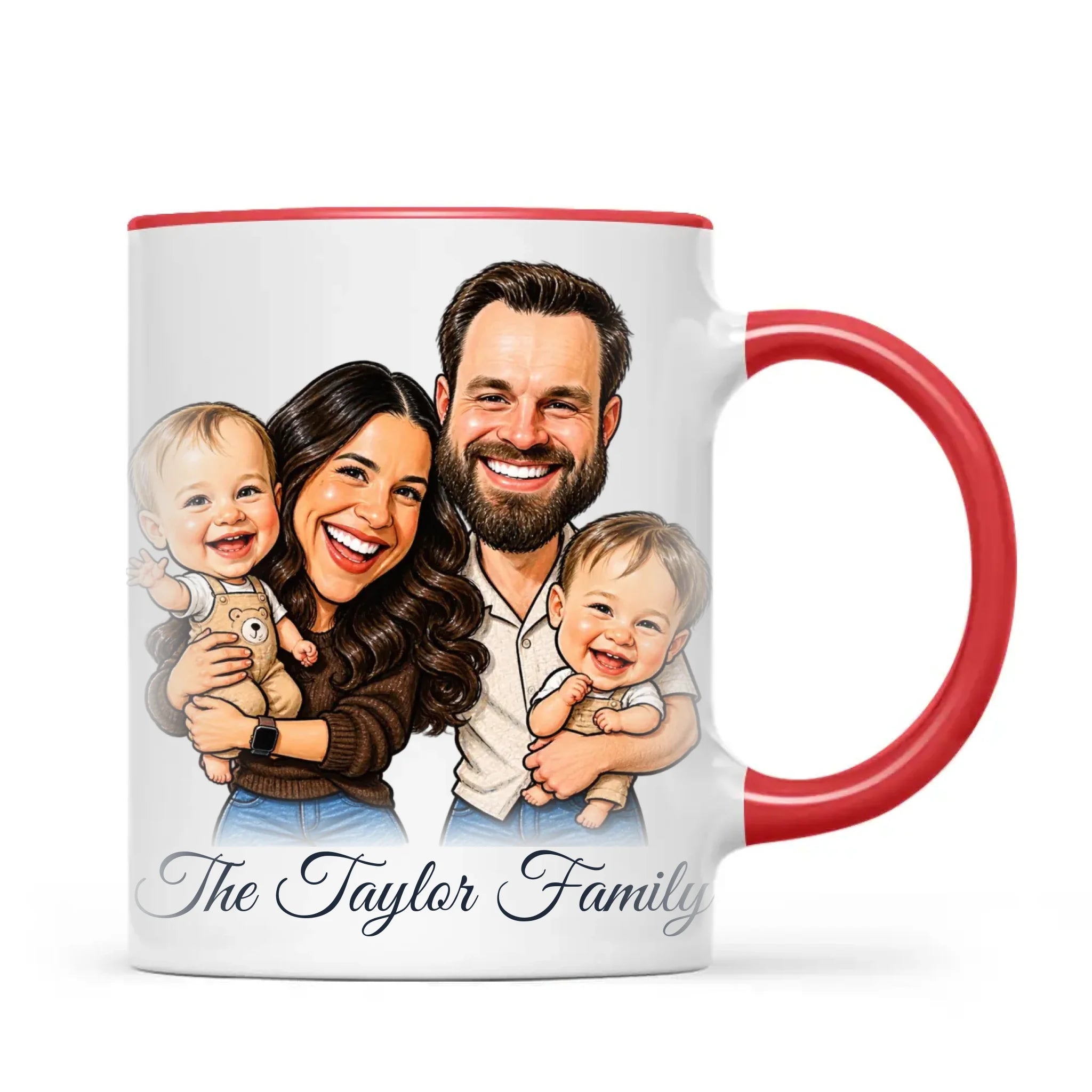 Personalised Caricature Family Portrait Mug from Your Photo