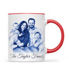 Personalised Blue and White China Family Portrait Mug from Your Photo