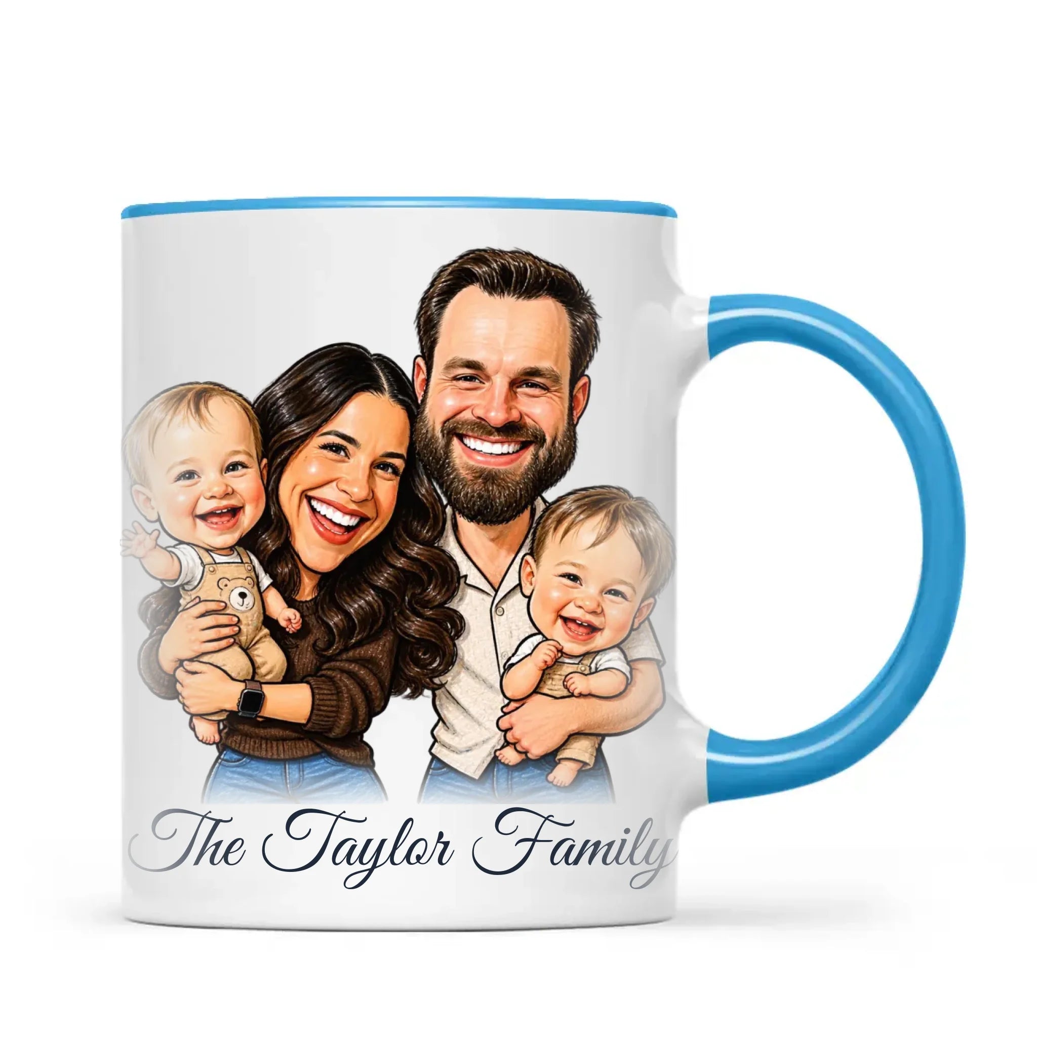 Personalised Caricature Family Portrait Mug from Your Photo